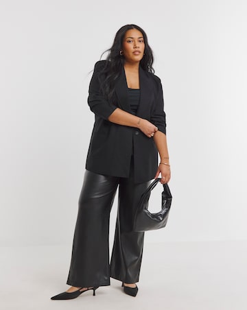 Simply Be Black Relaxed Linen Blend Blazer