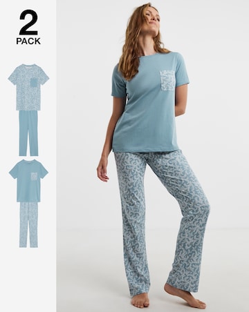 JD Williams (2 Pack) Value Pyjama Sets Leaf Print