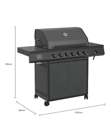 Charles Bentley Ottimo Origin Pro 455 6 Burner Gas Barbecue with Side Burner