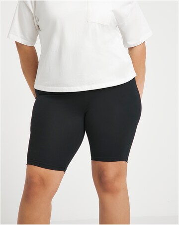 Black/Ecru 2 Pack Cotton Cycling Shorts