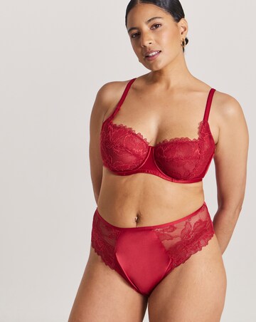 Pretty Secrets 2 Pack Willow Stretch Lace High leg Knickers - Black/Red