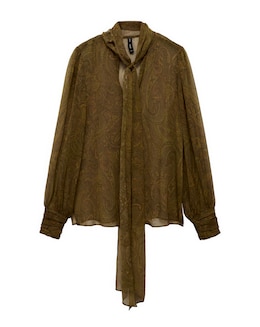 Mango Oak Bow Printed Blouse