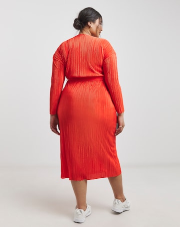 Simply Be Plisse Wrap Front Midi Dress