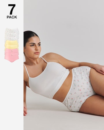 Pretty Secrets (7 Pack) Cotton Full Fit Brief Knickers Ditsy Floral