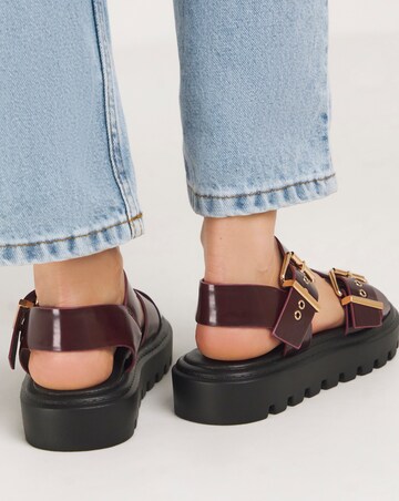 Bey Statement Buckle Chunky Sandals Wide E Fit