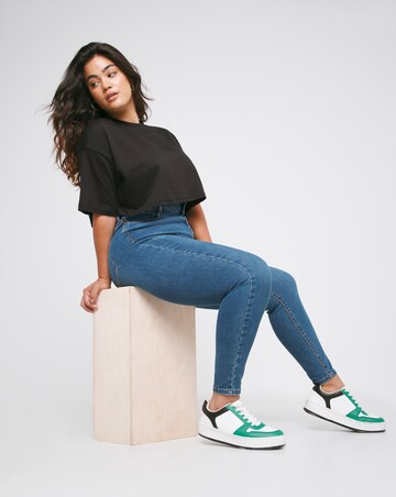 Chloe Mid Blue High Waist Distressed Skinny Jeans