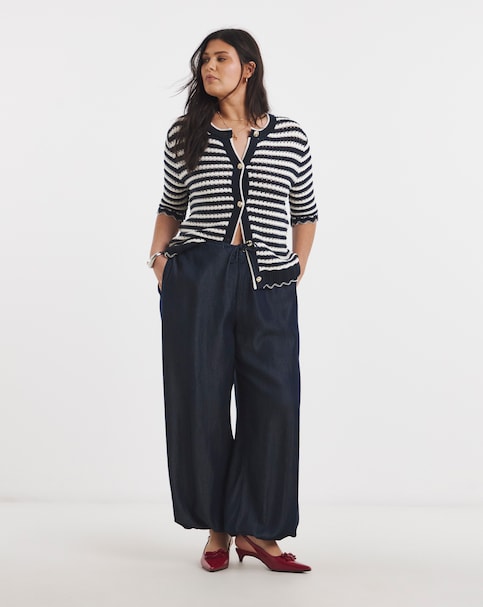 Indigo Lyocell Denim Balloon Jeans