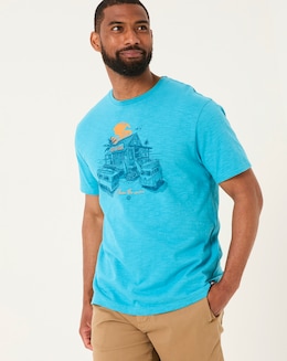 FatFace Volkswagen Graphic Short Sleeve T-Shirt - Blue