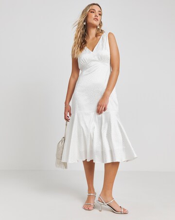 Joanna Hope Ivory Jacquard Bridal Midi Dress