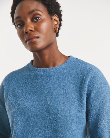 Blue Brushed Soft Touch Half Sleeve Top