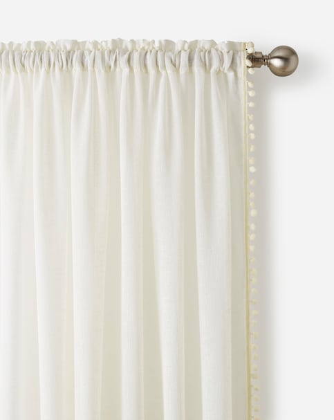 Tahiti Pom Pom Linen Look Voile