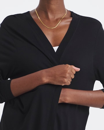 Black Edge to Edge Jersey Cardigan