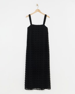 Simply Be Black Dobby Slip Maxi Dress