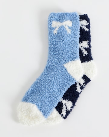 Pretty Secrets (2 Pair Pack) Cosy Socks Cream/Navy
