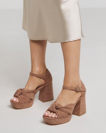 Agnes Knot Detail Platform Sandals - Extra Wide Fit (EEE)