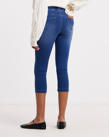 Simply Be Mid Blue Skinny Cropped Jeggings
