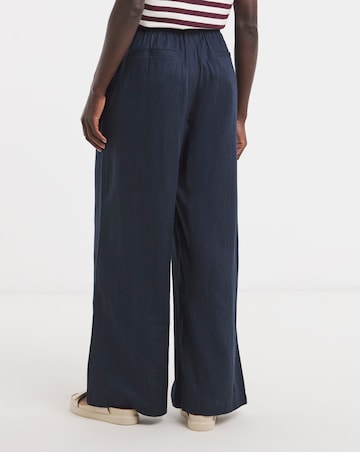 Linen Mix Wide Leg Trousers