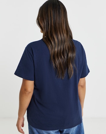 Navy Slub Slim Fit Crew Neck T-Shirt