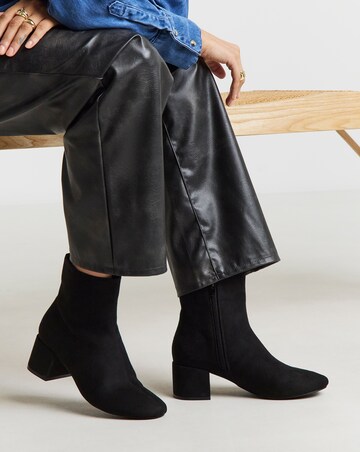Anastasia Low Block Heel Ankle Boots - Extra Wide Fit (EEE)