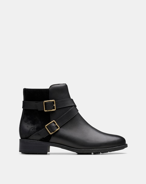 Clarks Havisham Bay Leather Buckle Boot Standard Fit