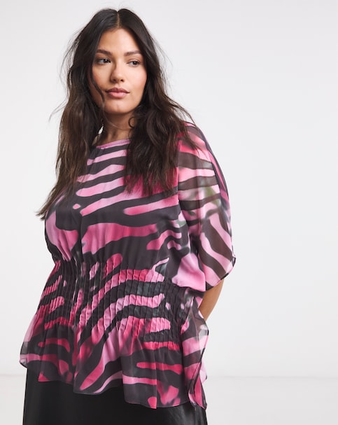 Joanna Hope Pleated Seam Blouse