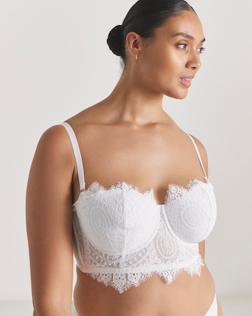 Figleaves Curve Adore White Lace Padded Multiway Bra (B-H) White