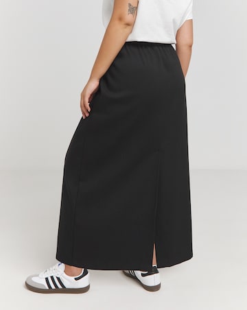Black Tailored Maxi Skirt