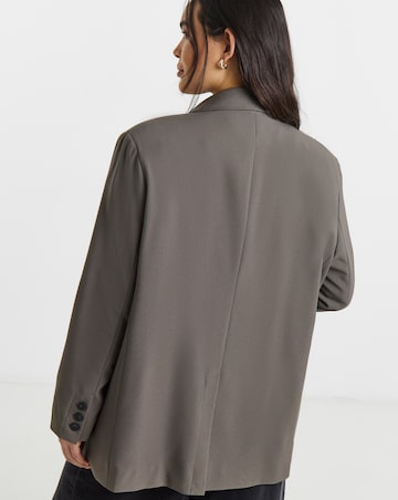 Simply Be Charcoal Oversized Single Breasted Blazer
