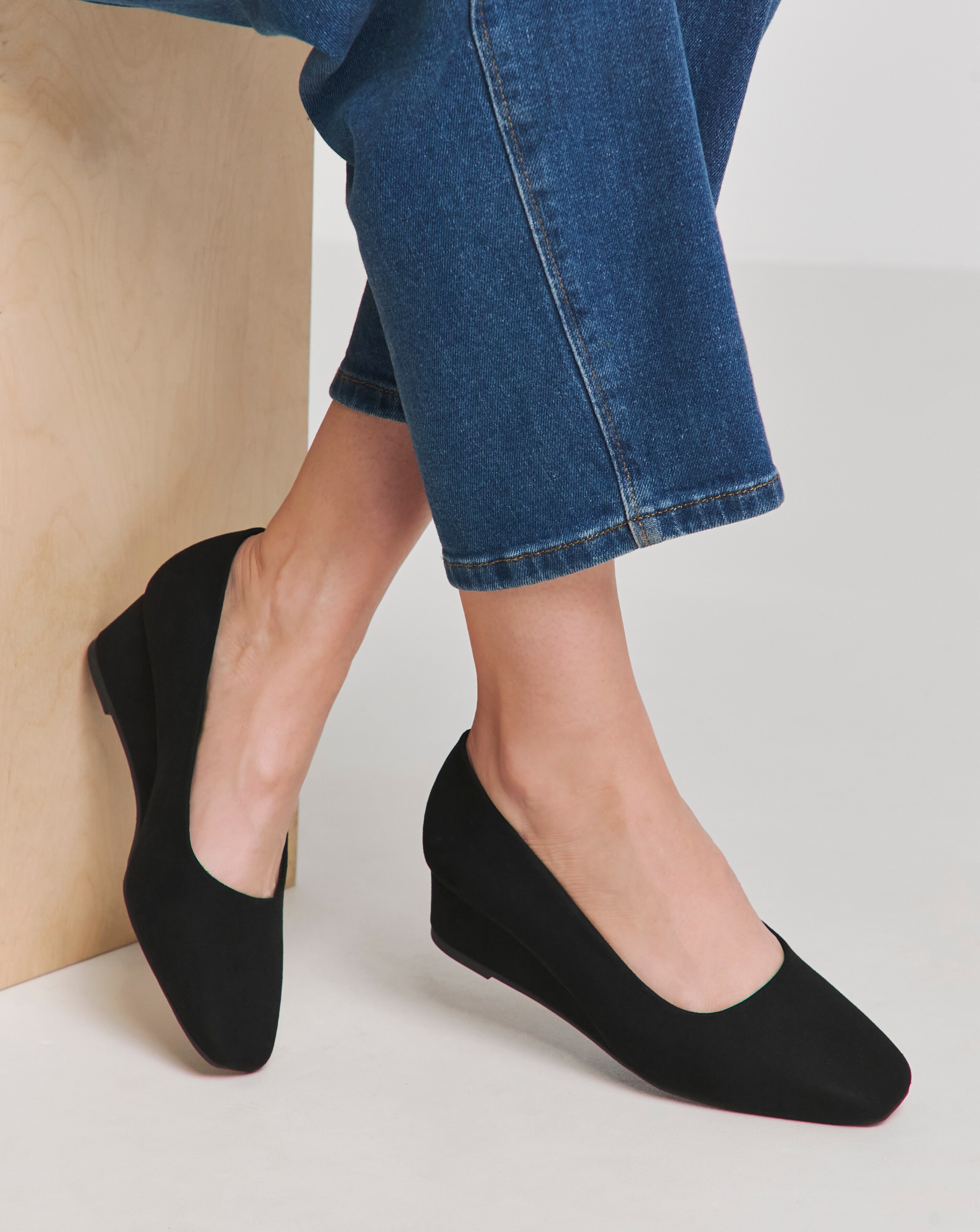 Valentina Low Wedge Court Shoes - Wide Fit (E)