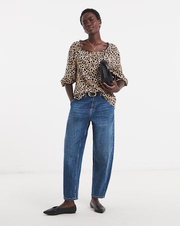 Square Neck Three Quarter Sleeve Top