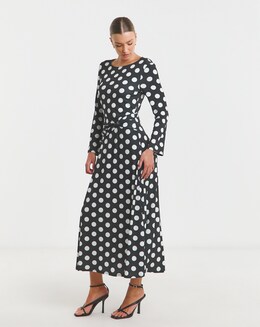Flounce London Spot Jersey Maxi Dress