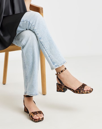 Amber Barely There Low Block Heel Sandals - Extra Wide Fit (EEE)