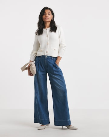 Drape Wide Leg Jeans- Authentic Mid Blue