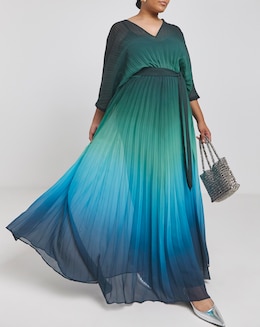 Joanna Hope Ombre Print Pleated Dress