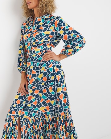 Raishma Studio Floral Print Frill Detailed Maxi Dress