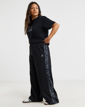 adidas Wide Leg Leopard Print 3 Stripe Jogger