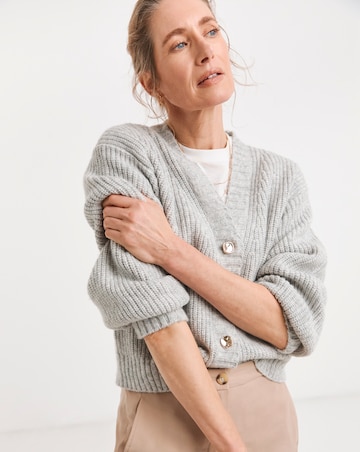 Ribbed V Neck Cardigan