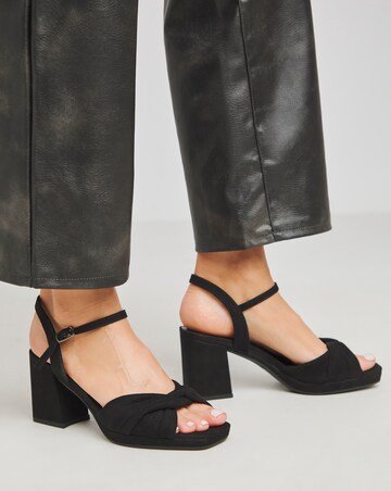 Cerise Twist Upper Platform Sandal - Wide Fit (E)