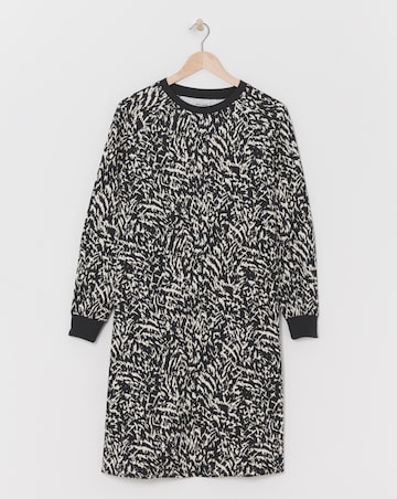 Printed Crew Neck Sweat Dress
