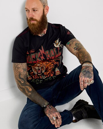 Joe Browns Elevated Tiger Rock and Roll T-Shirt - Black