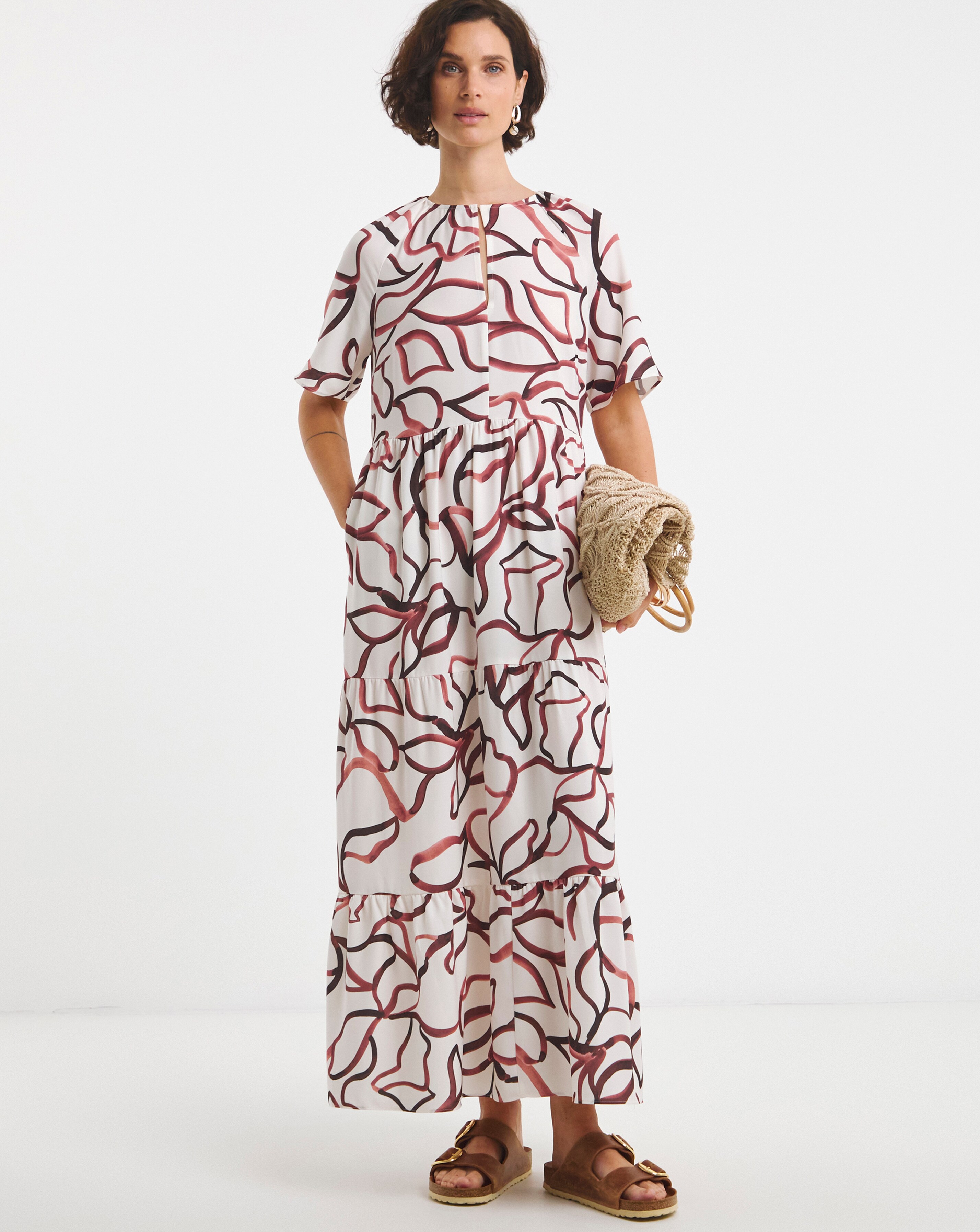 Short Sleeve Smock Maxi Dress