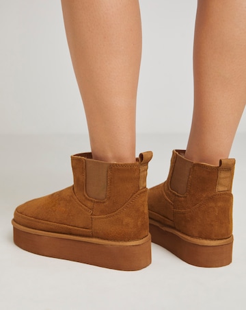 Edith Flatform Warm Lined Chelsea Snug Boots - Wide Fit (E)