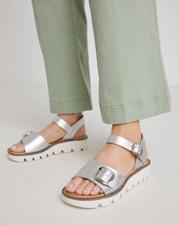 Heavenly Feet Trudy Buckle Strap Sandals Wide Fit