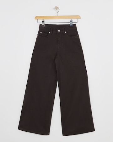 Simply Be Chocolate 24/7 Crop Wide Leg Jean