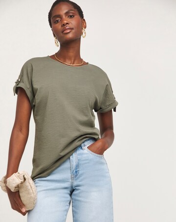 Khaki Crew Neck D Ring T-Shirt