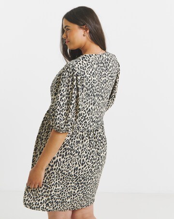 Simply Be Animal Waffle Waist Detail Skater Dress