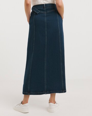 Mid Blue Wrap Midi Skirt