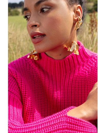 Ro&Zo Split Sleeve High Neck Jumper