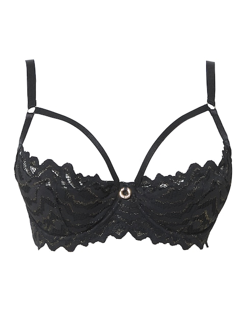 Simply Be Sexy Zebra Lace Underwire Quarter Padded Balcony Bra B-F