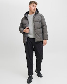 Jack &amp; Jones Global Puffer Coat - Grey